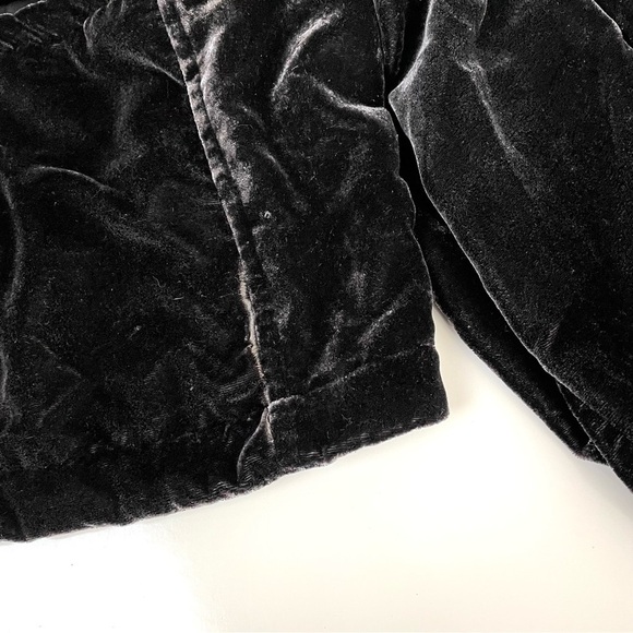 Free People Marie Velvet Open Back Crop Top Black - Picture 11 of 15